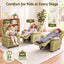 Keezi Kids Recliner Chair PU Leather Toddler Lounge Adjustable Backrest w/ Armrest Storage & 2 Side Pockets Green