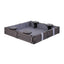 Keezi Kids Sandpit Sandbox With Cover 4 Seats Outdoor Sand Box Brown