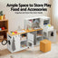 Keezi Kids Wooden Kitchen Playset 2-piece Pretend Toy Kitchen 29pc Food Set