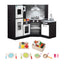 Keezi Kids Wooden Kitchen Playset 29pc Food Set Black White