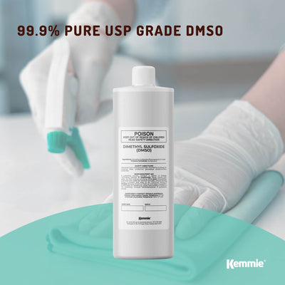Kemmie DMSO Liquid 99.9% Pure - USP Grade Dimethyl Sulfoxide Solvent