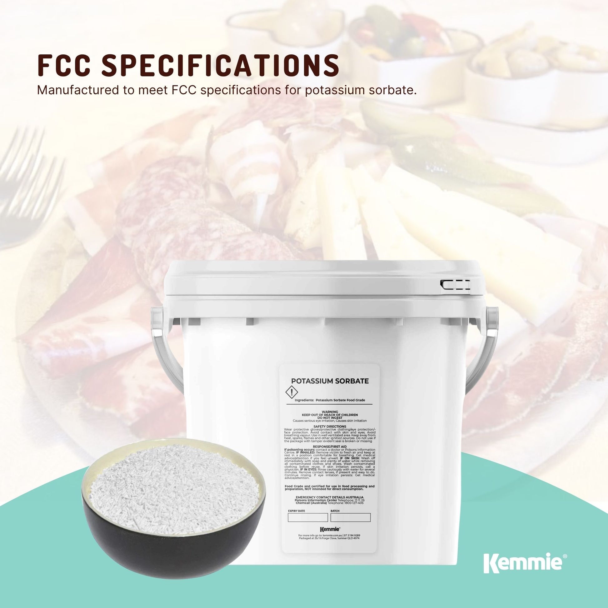 Kemmie 2Kg Potassium Sorbate Granules E202 Preservative Cosmetic Brewing Tub