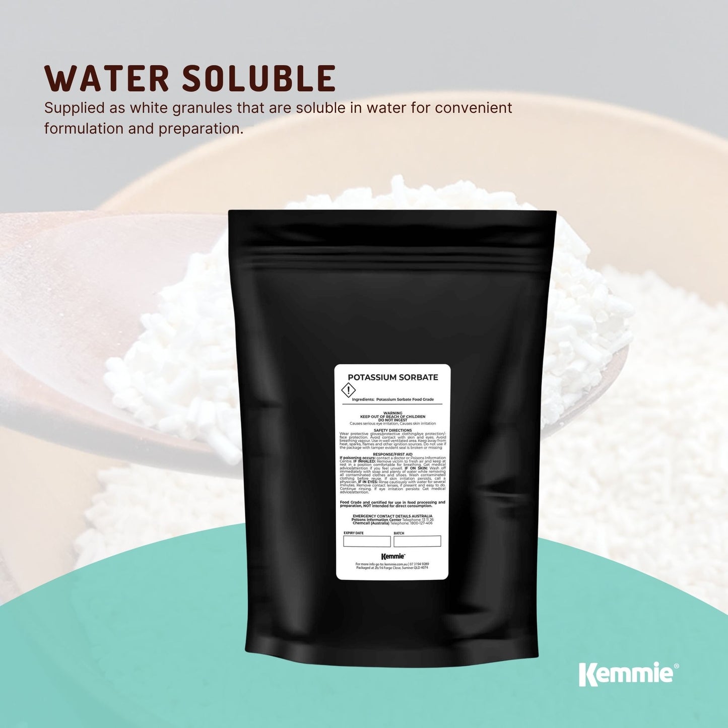 Kemmie 1Kg Potassium Sorbate Granules E202 Preservative Cosmetic Brewing