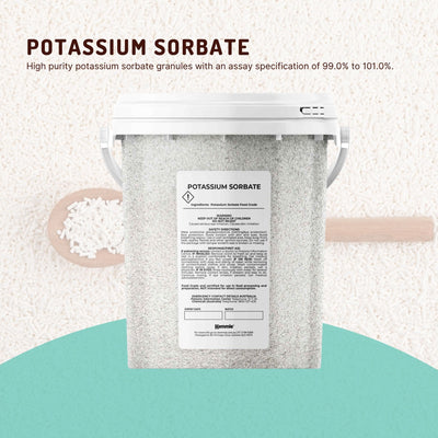 Kemmie 500g Potassium Sorbate Granules E202 Preservative Cosmetic Brewing Tub