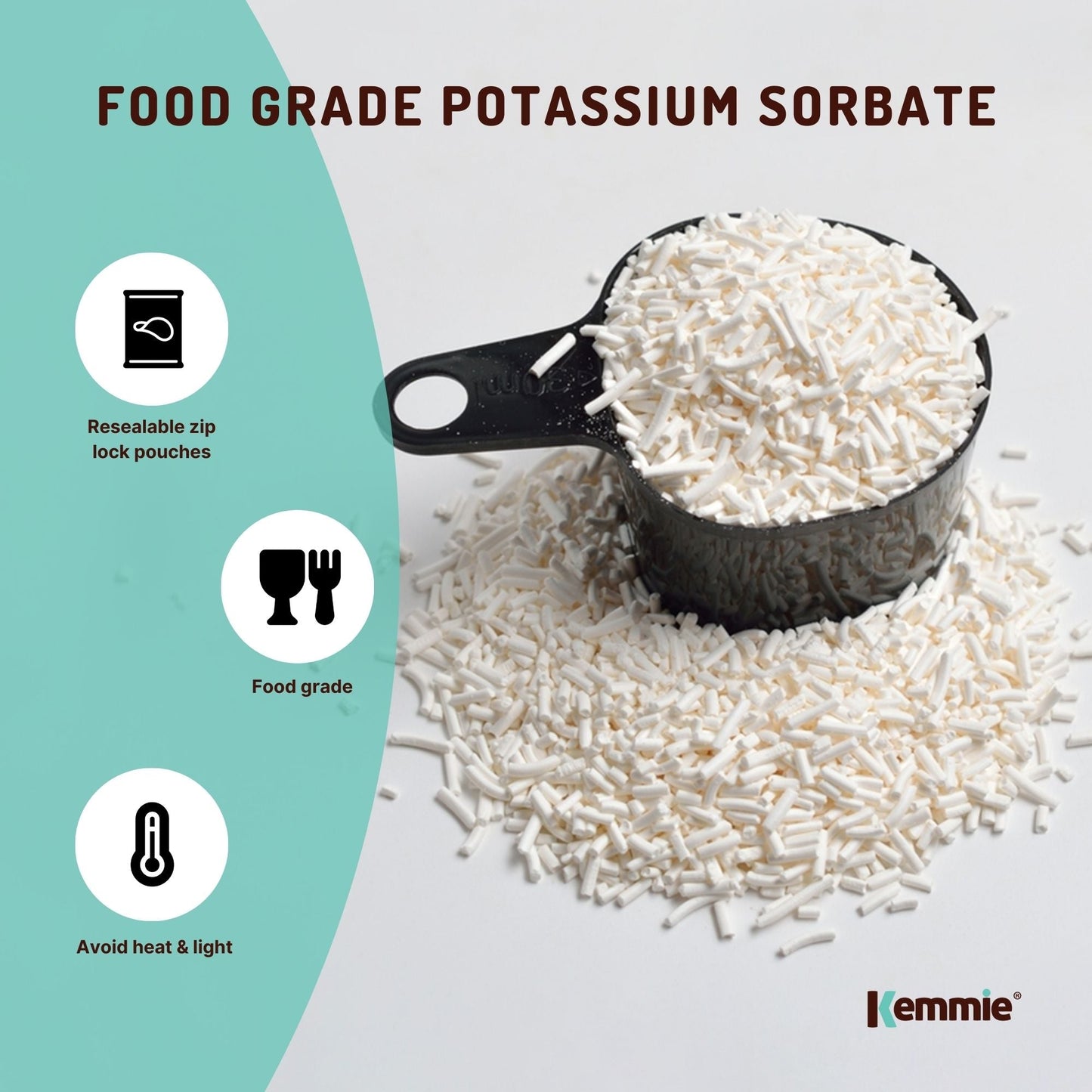 Kemmie 50g Potassium Sorbate Granules E202 Preservative Cosmetic Brewing