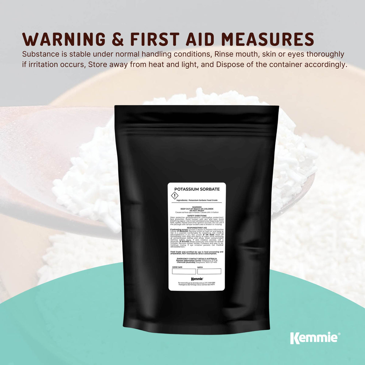 Kemmie 50g Potassium Sorbate Granules E202 Preservative Cosmetic Brewing
