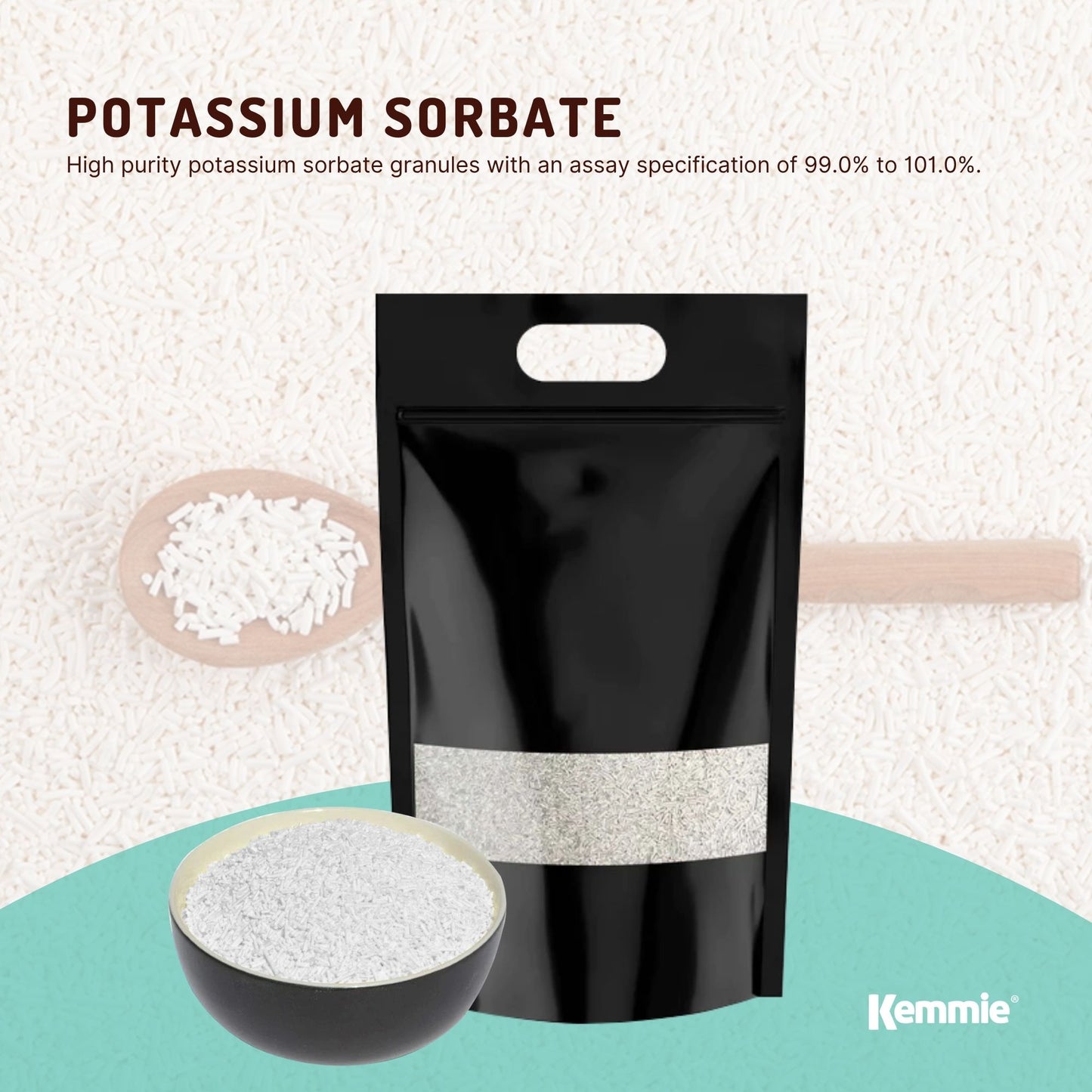 Kemmie 10Kg Potassium Sorbate Granules E202 Preservative Cosmetic Brewing