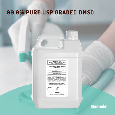 Kemmie 5L DMSO Liquid 99.9% Pure - USP Grade Dimethyl Sulfoxide Solvent Bulk