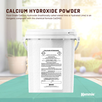 Kemmie 600g Calcium Hydroxide Powder Tub - Food Grade Pickling Lime FCC