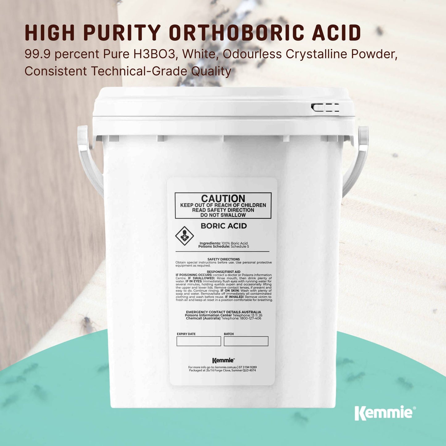 Boric Acid Powder 99.9% Pure Tubs - Soluble Orthoboric Acid H3BO3