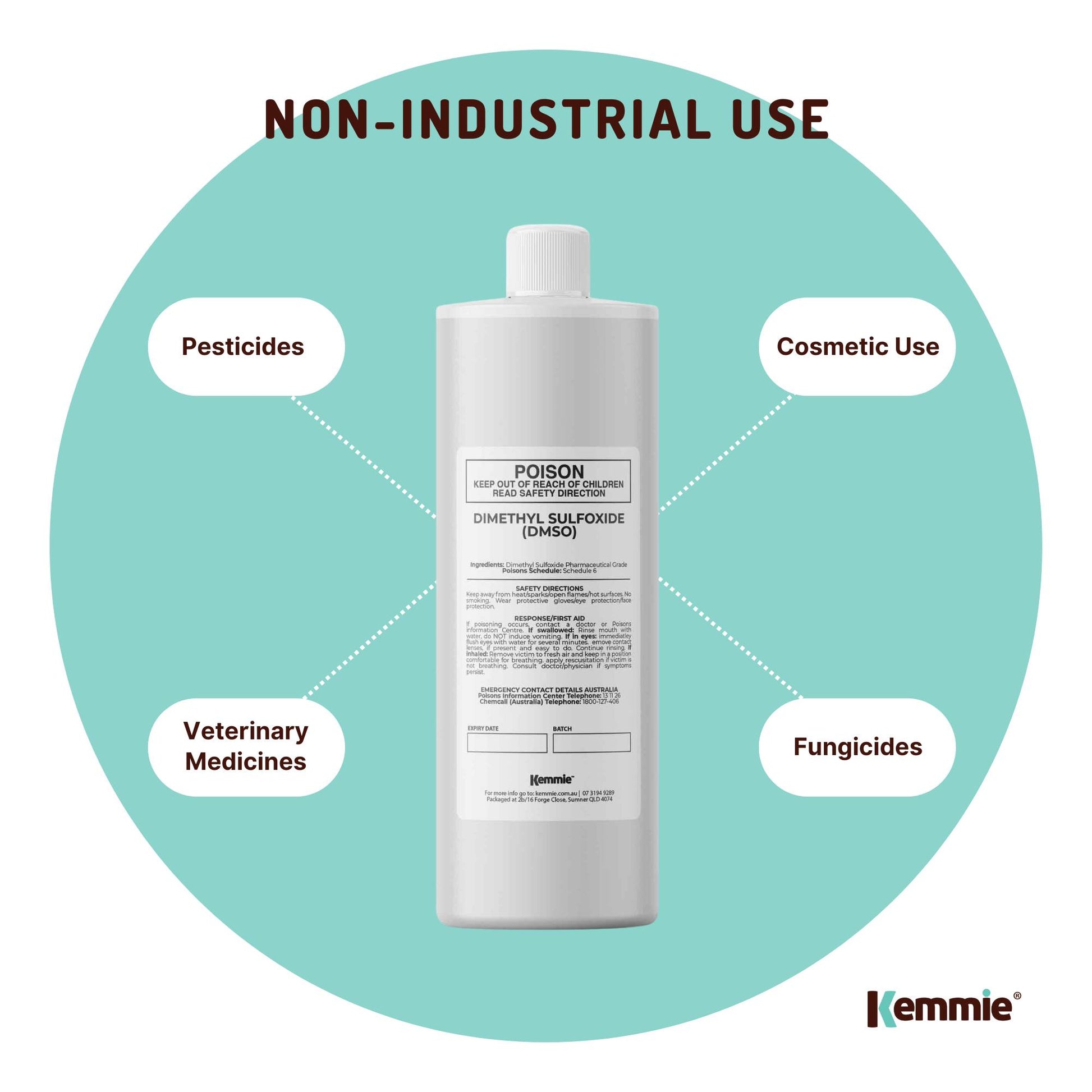 Kemmie DMSO Liquid 99.9% Pure - USP Grade Dimethyl Sulfoxide Solvent