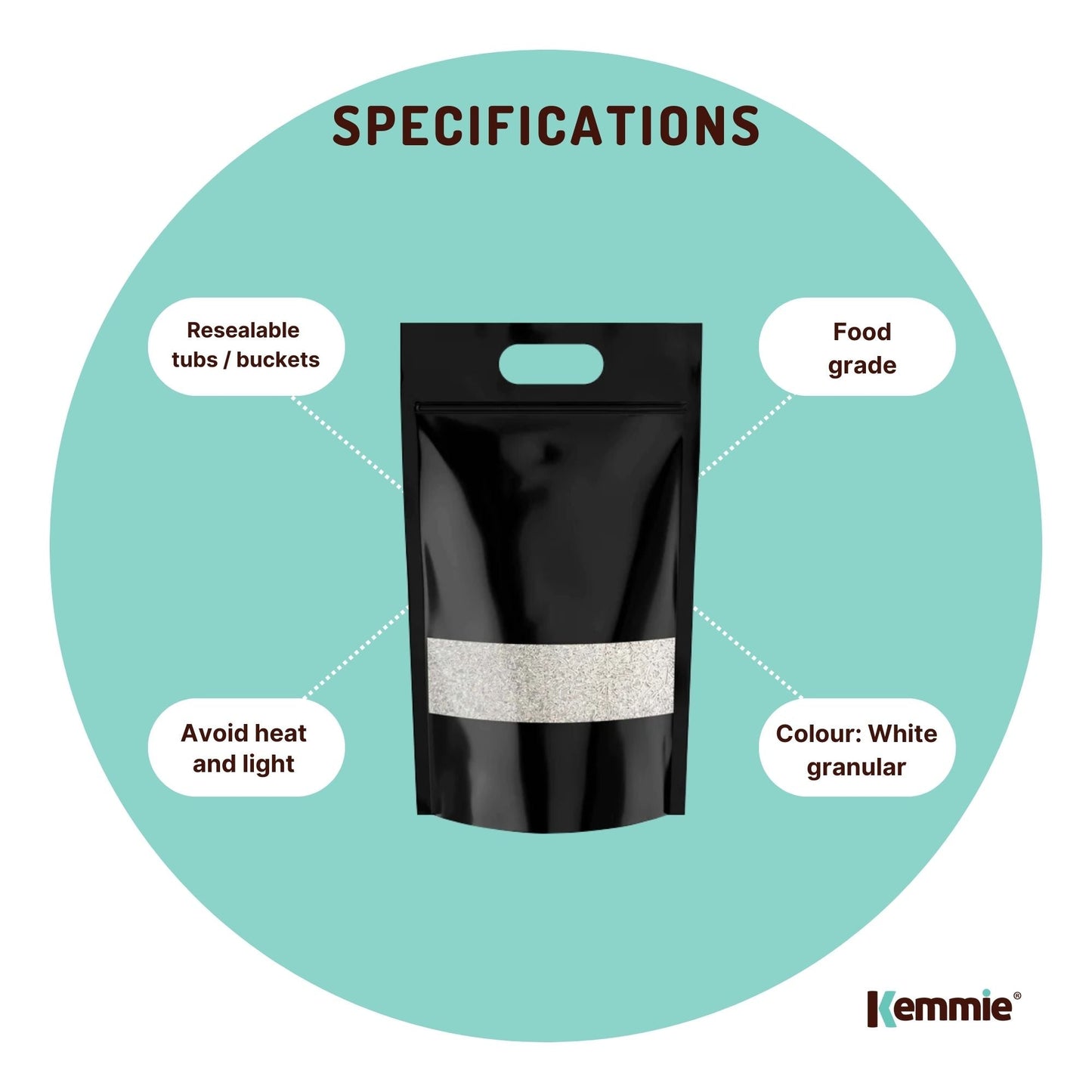 Kemmie Potassium Sorbate Food Grade Granules Preservative E202 Cosmetics Bulk