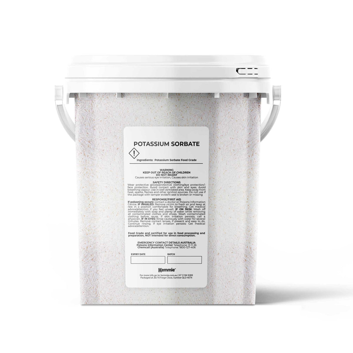 Kemmie Potassium Sorbate Granules E202 Preservative Cosmetic Brewing Tubs