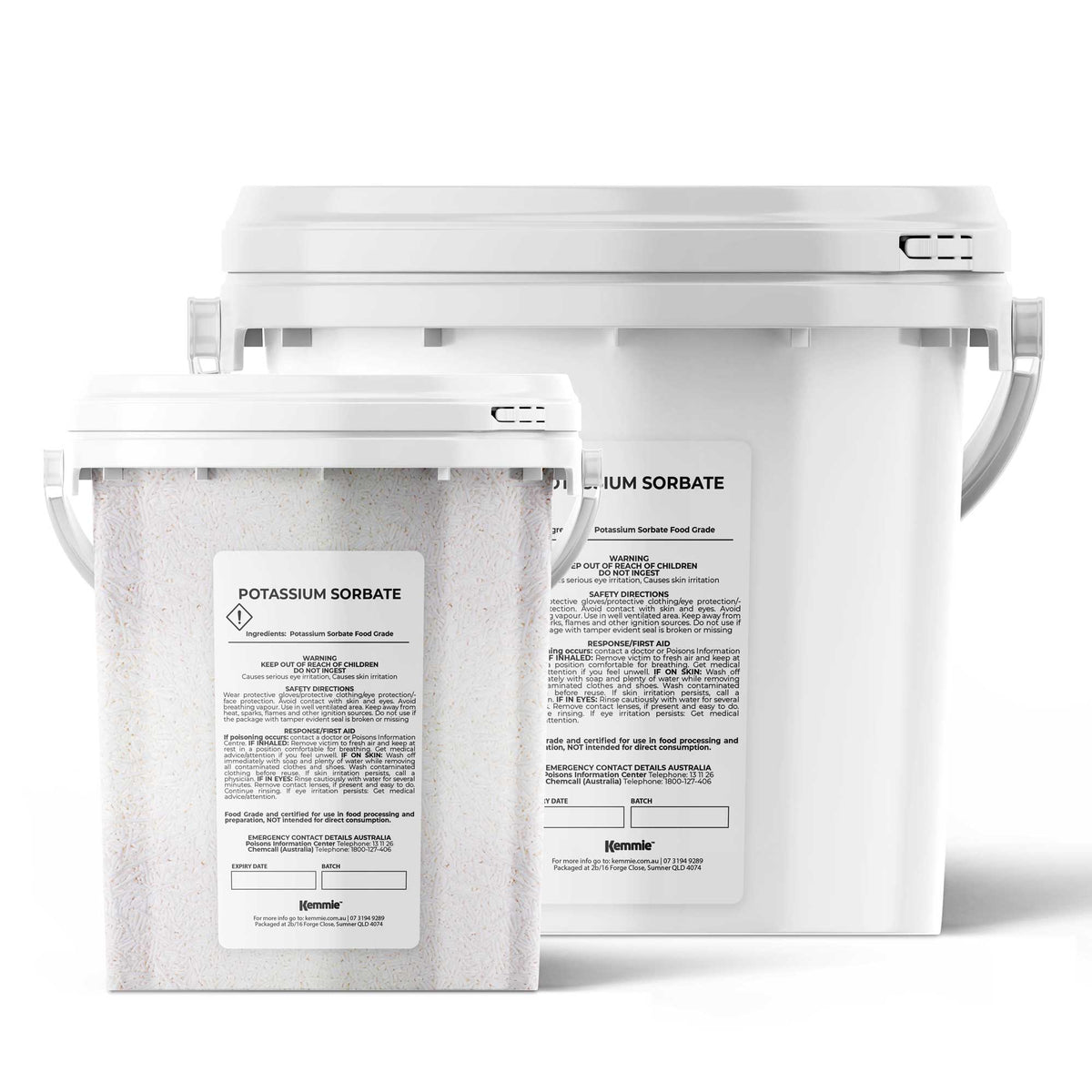 Kemmie Potassium Sorbate Granules E202 Preservative Cosmetic Brewing Tubs