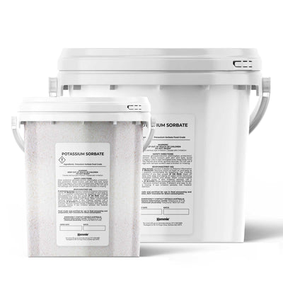 Kemmie Potassium Sorbate Granules E202 Preservative Cosmetic Brewing Tubs