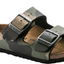 Kids Birkenstock Arizona Birko-Flor Camo Khaki Unisex Slip On Sandals