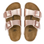 Kids Birkenstock Arizona Birko-Flor Metallic Copper Unisex Slip On Sandals