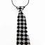 Kids Boys Black & White Patterned Elastic Neck Tie - Big Checkers