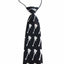 Kids Boys Black & White Patterned Elastic Neck Tie - Guitar