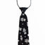 Kids Boys Black & White Patterned Elastic Neck Tie - Robot