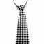 Kids Boys Black & White Patterned Elastic Neck Tie - Small Checkers