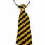 Kids Boys Black & Yellow Patterned Elastic Neck Tie - Diagonal Stripe