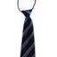 Kids Boys Dark Blue Multicoloured Diagonal Patterned Elastic Neck Tie