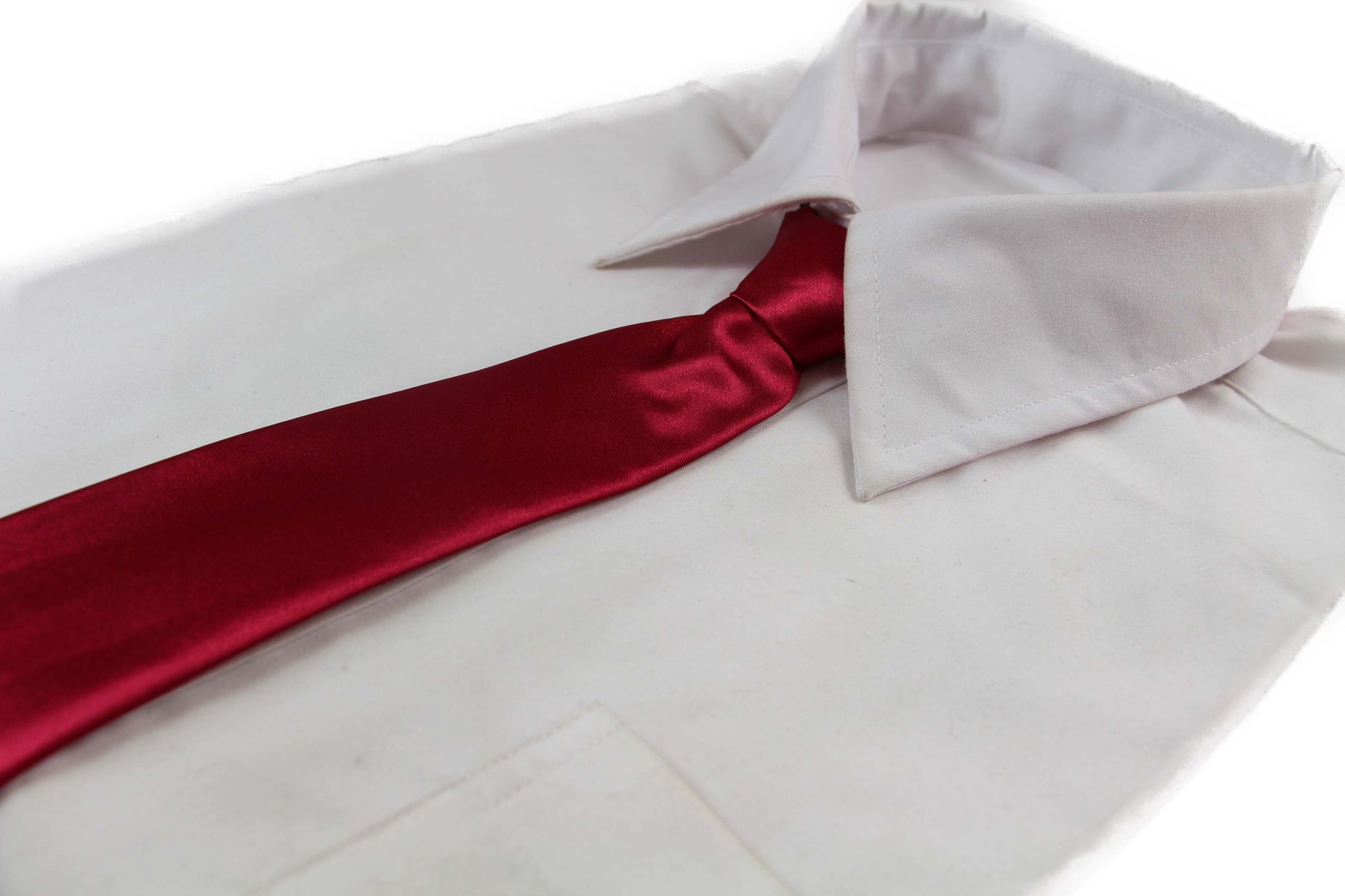 Kids Boys Dark Red Elastic Plain Neck Tie