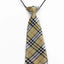 Kids Boys Gold Patterned Elastic Neck Tie - Criss Cross Gold White