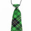 Kids Boys Green Patterned Elastic Neck Tie - Criss Cross Green