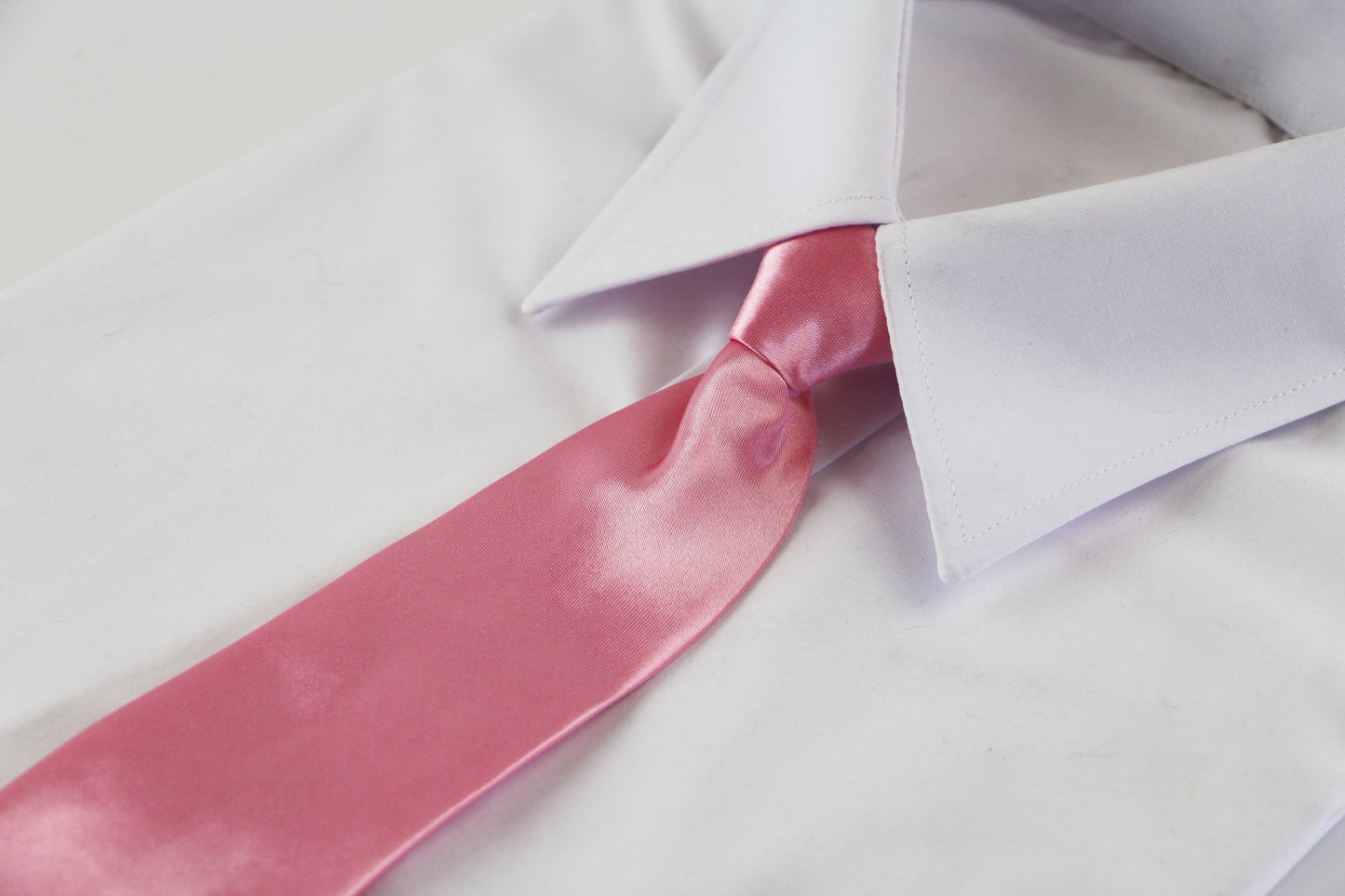 Kids Boys Light Pink Elastic Plain Neck Tie