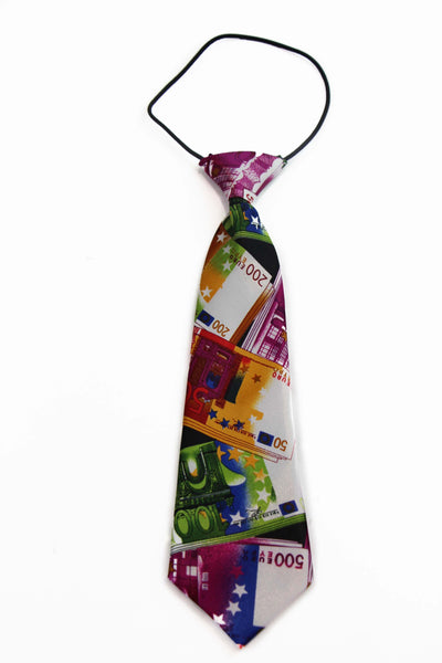 Kids Boys Multicoloured Patterned Elastic Neck Tie - Euro Money