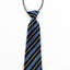 Kids Boys Navy Blue Yellow Diagonal Patterned Elastic Neck Tie