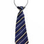 Kids Boys Navy Patterned Elastic Neck Tie - Diagonal Stripe