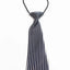 Kids Boys Navy & White Patterned Elastic Neck Tie - Vertical Thin Stripe