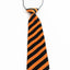 Kids Boys Orange & Black Patterned Elastic Neck Tie - Thick Orange Diagonal Stripe