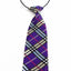 Kids Boys Purple Patterned Elastic Neck Tie - Criss Cross Purple