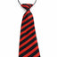 Kids Boys Red & Black Patterned Elastic Neck Tie - Diagonal Stripe