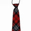 Kids Boys Red Patterned Elastic Neck Tie - Criss Cross Red