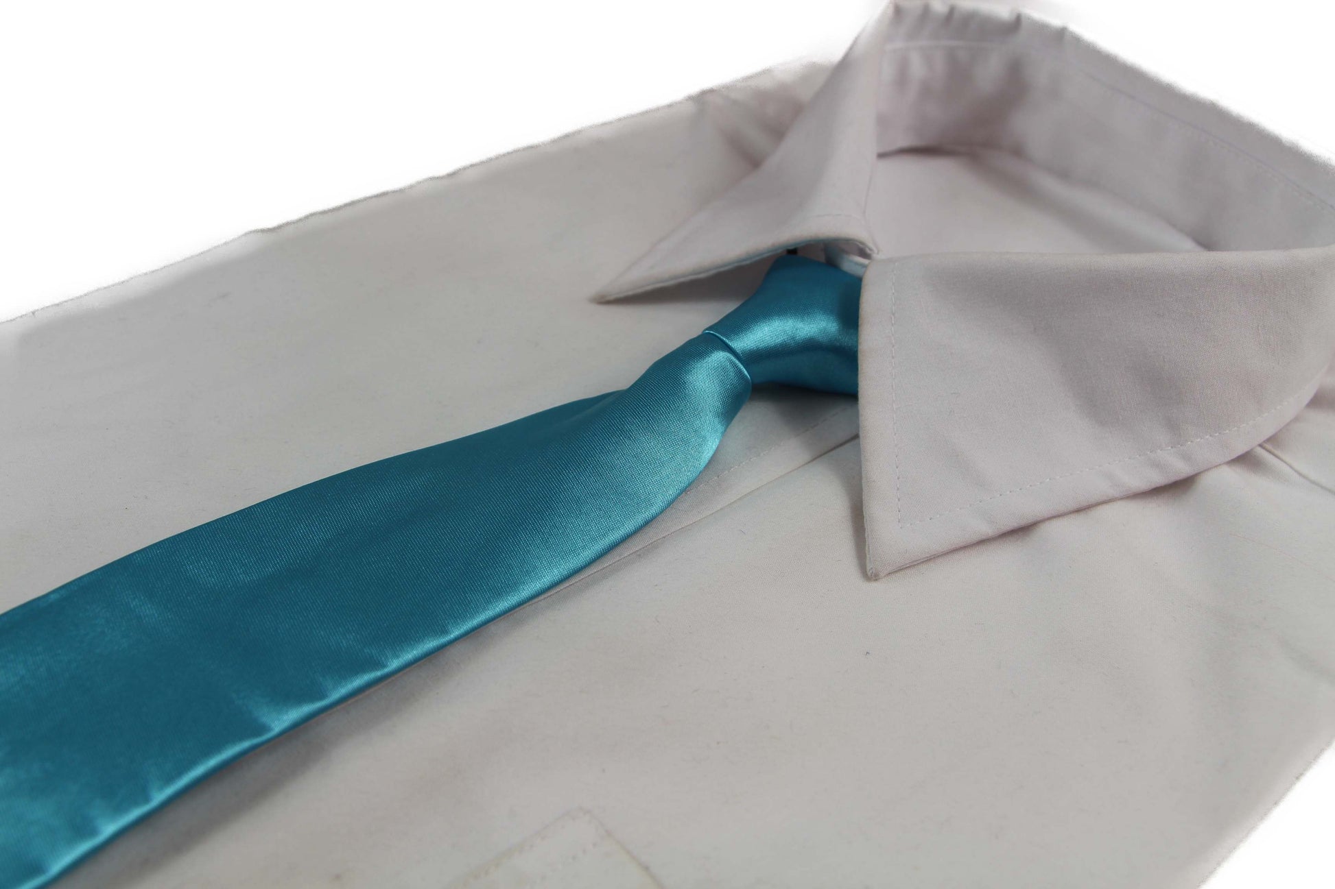 Kids Boys Sky Blue Elastic Plain Neck Tie