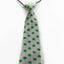 Kids Boys White & Green Patterned Elastic Neck Tie - Four Leaf Clover