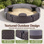 Kids Outdoor Sandpit Toys Sandbox 121cm Round Brown 3 Seats Cover Liner