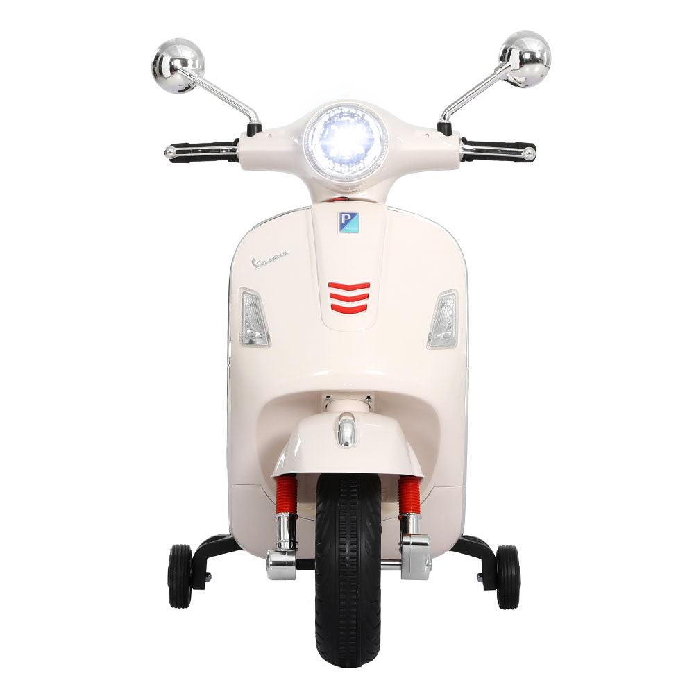 Kids Ride On Car Motorcycle Motorbike VESPA Licensed Scooter Electric Toys White