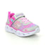Kids Skechers Heart Lights Untamed Silver/Hot Pink Infant Girls Light Up Trainers