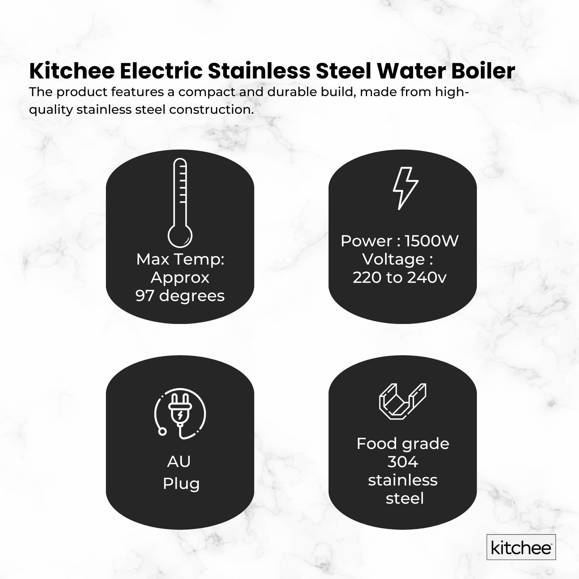 Kitchee 10L Electric Water Boiler Stainless Steel Commercial Urn