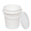 Kitchee 10x 1.2L Plastic Buckets + Lids - Food Grade Empty White Tub With Handle