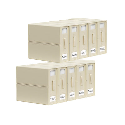 Kitchee Foldable Bed Sheet Storage Boxes - Linen Blanket and Closet Organiser Beige