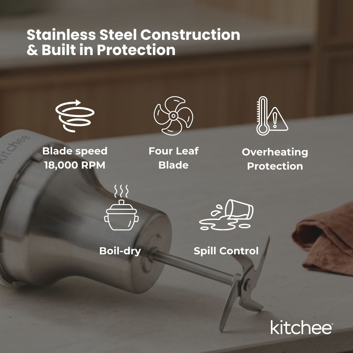 Kitchee 1.2L Automatic Soy Milk Maker 7-in-1 Almond Nut Blender Machine