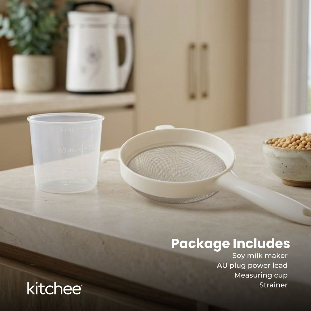 Kitchee 1.2L Automatic Soy Milk Maker 7-in-1 Almond Nut Blender Machine