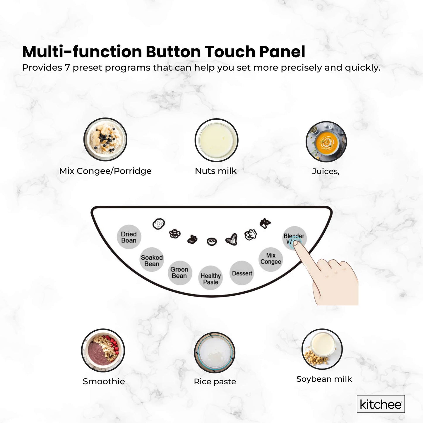 Kitchee 1.2L Electric Soy Bean Milk Maker Machine - Automatic Almond Nut Blender
